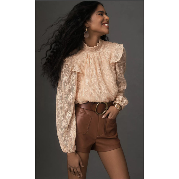 NWT Anthropologie Porridge Lace Top - Large - Picture 1 of 4